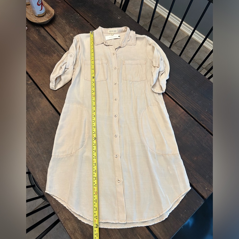 NWT Cloth and Stone Anthropologie Tencel Shirt Dress with Pockets! - Picture 2 of 8